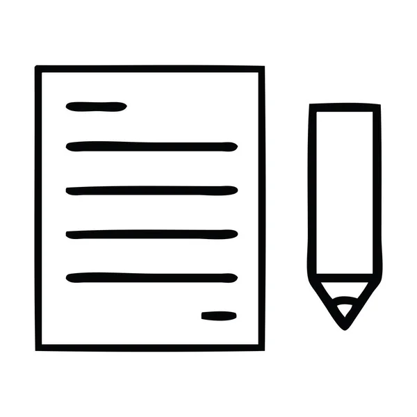 Linjeritning tecknad penna och papper — Stock vektor