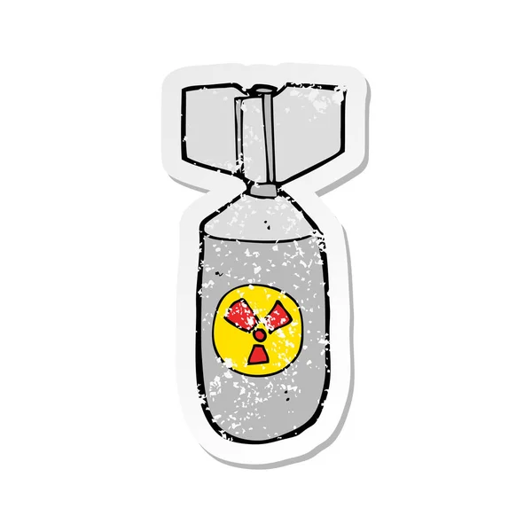 Наклейка на ядерную бомбу из мультфильма — стоковый вектор