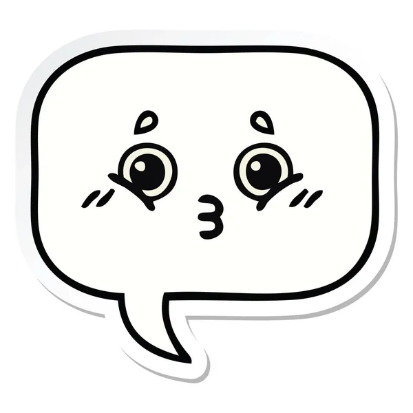 Sticker van een tekstballon cute cartoon — Stockvector