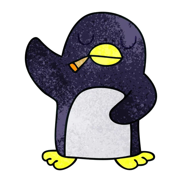 古怪的手绘卡通企鹅 — 图库矢量图片