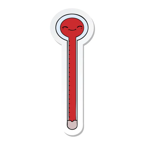 Sticker Cartoon Thermometer — Stock Vector