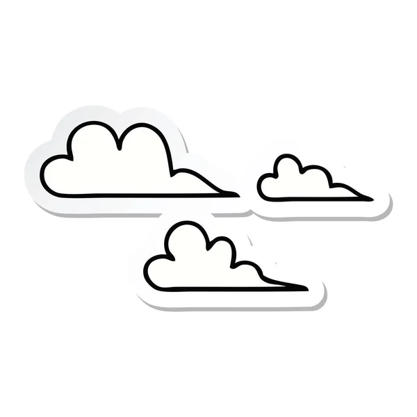 귀여운 만화 구름 스티커 — 스톡 벡터