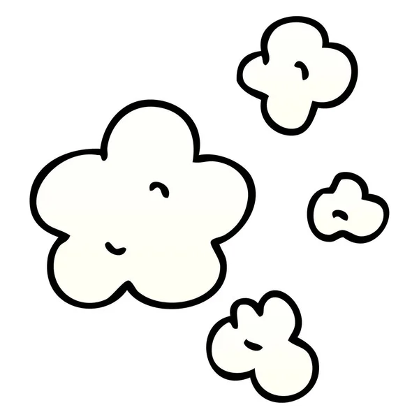 Gradient Grijs Eigenzinnige Cartoon Wolken — Stockvector