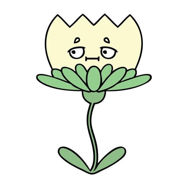 Linda flor de dibujos animados — Vector de stock