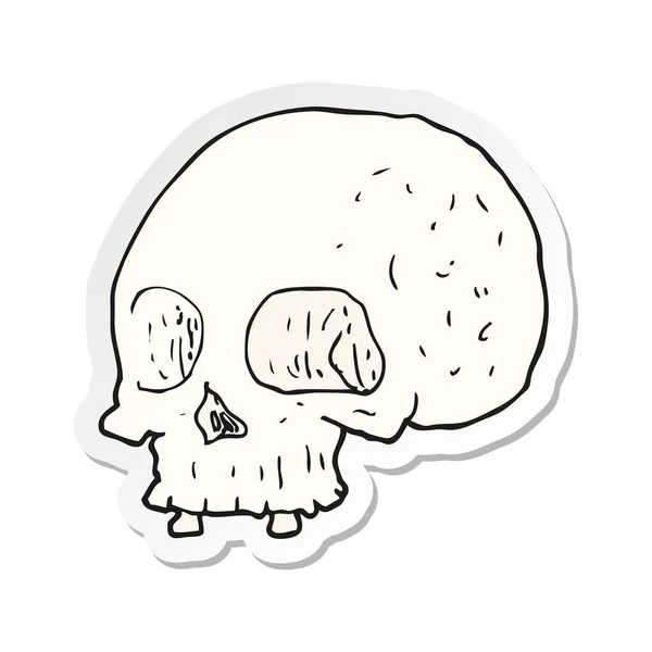 Autocollant Vieux Crâne Dessin Animé — Image vectorielle