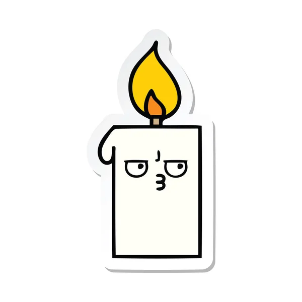 귀여운 만화 조명 촛불의 스티커 — 스톡 벡터
