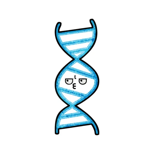 Kreslené textury retro grunge řetězec DNA — Stockový vektor