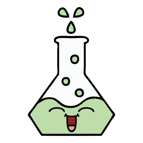 Cute cartoon science beaker — Stock Vector