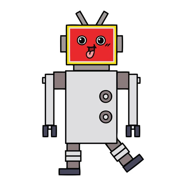 Lindo Dibujo Animado Robot Feliz — Archivo Imágenes Vectoriales