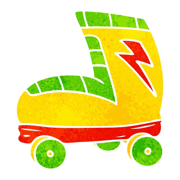 Retro tecknade doodle roller skate boot — Stock vektor