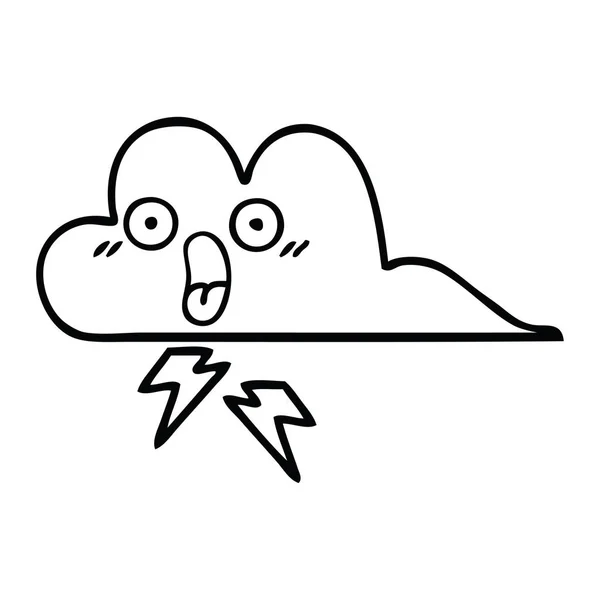 嵐雲のライン描画漫画 — ストックベクタ