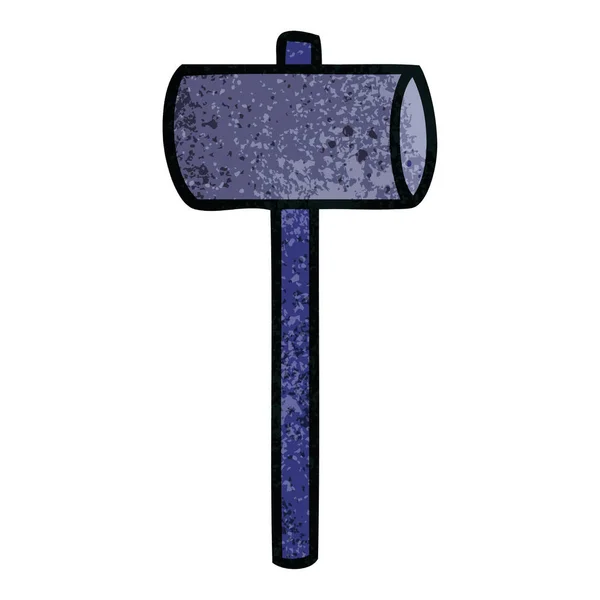 Textured cartoon doodle of a mallet — Stock Vector