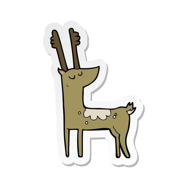 Sticker of a cartoon deer — Stock Vector