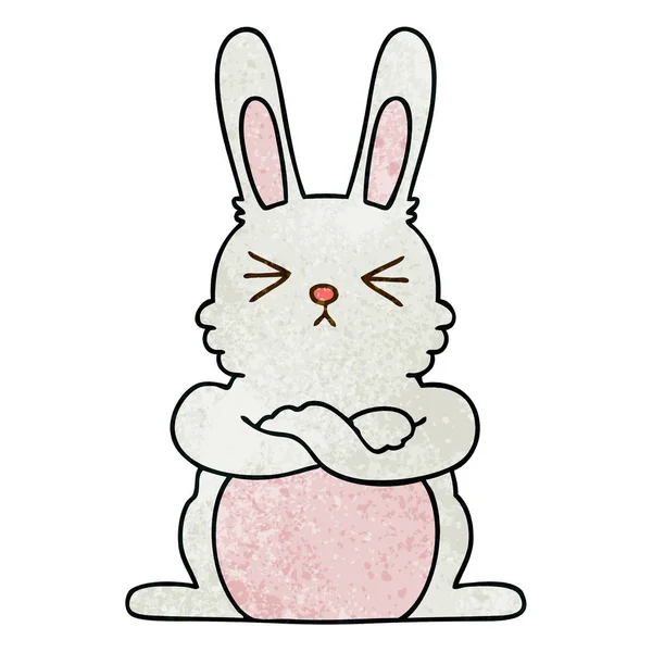 Peculiar mano dibujado conejo de dibujos animados — Archivo Imágenes Vectoriales