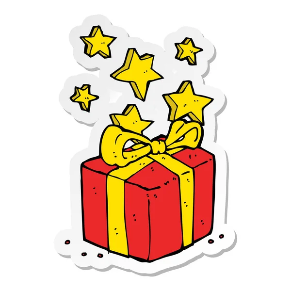 Sticker of a cartoon christmas presents — Stock Vector