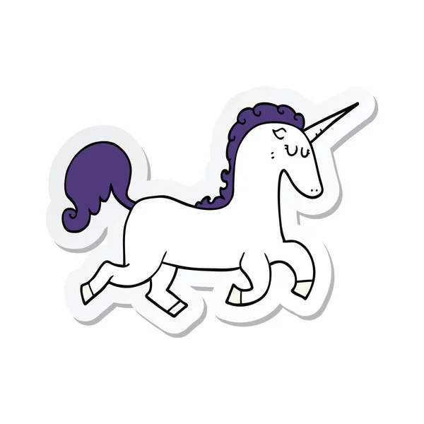 Sticker Cartoon Unicorn — Stock Vector