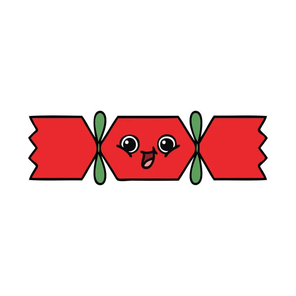 Schattige cartoon christmas cracker — Stockvector