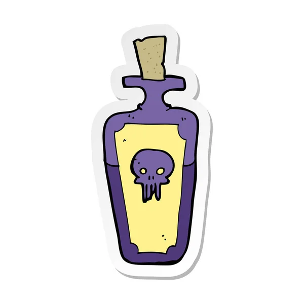 Sticker of a cartoon potion bottle — Stock Vector