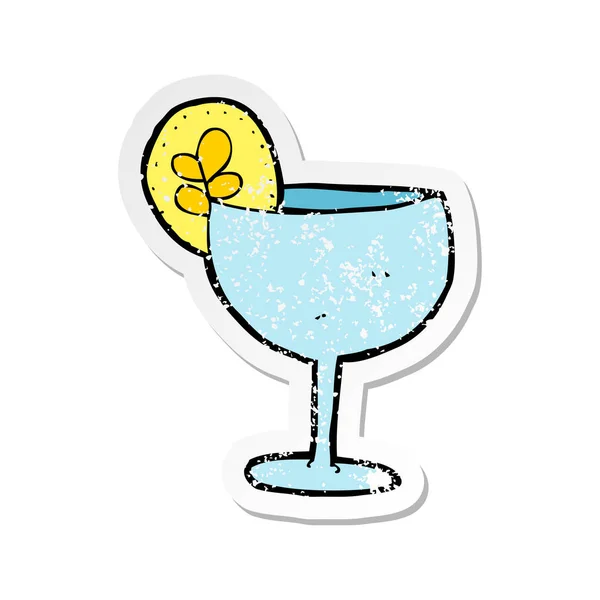 Autocollant Détresse Rétro Cocktail Dessin Animé — Image vectorielle