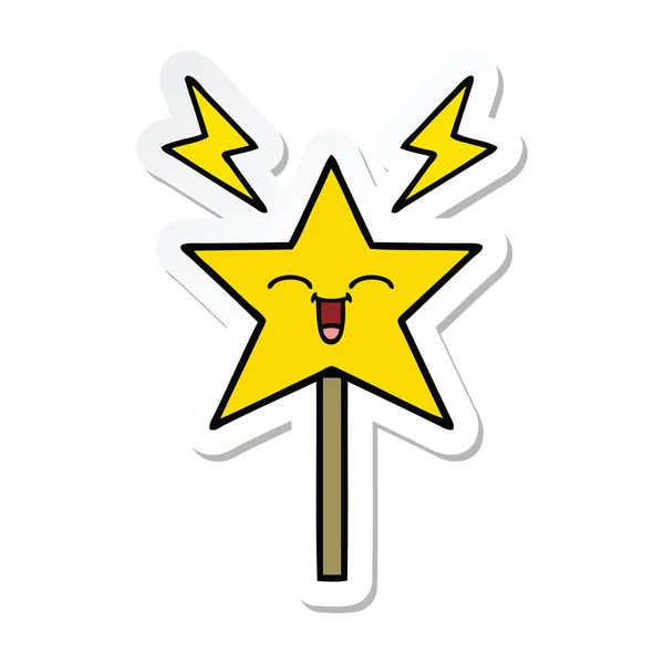 Sticker of a cute cartoon magic wand — Stock Vector