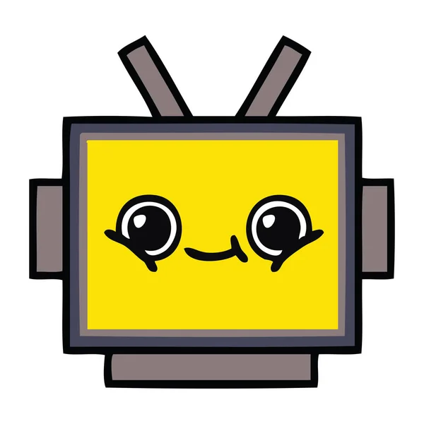 Lindo Dibujo Animado Una Cabeza Robot — Vector de stock