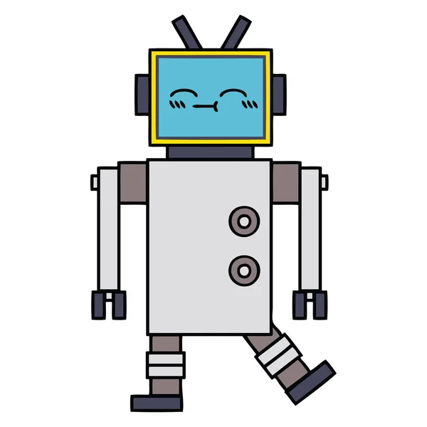 Lindo Dibujo Animado Robot — Vector de stock