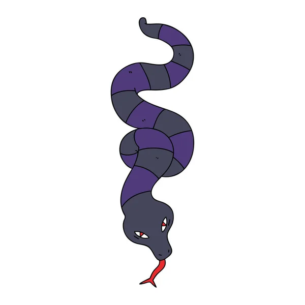 Eigenzinnige hand getekend cartoon slang — Stockvector