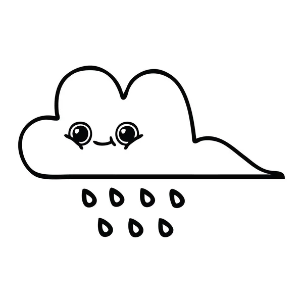 线图画动画片雨云 — 图库矢量图片