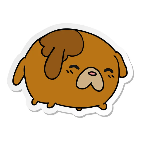 Dibujos Animados Pegatina Dibujado Mano Alzada Lindo Perro Kawaii — Vector de stock