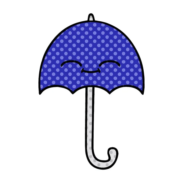 Comic book style cartoon umbrella — Stock Vector