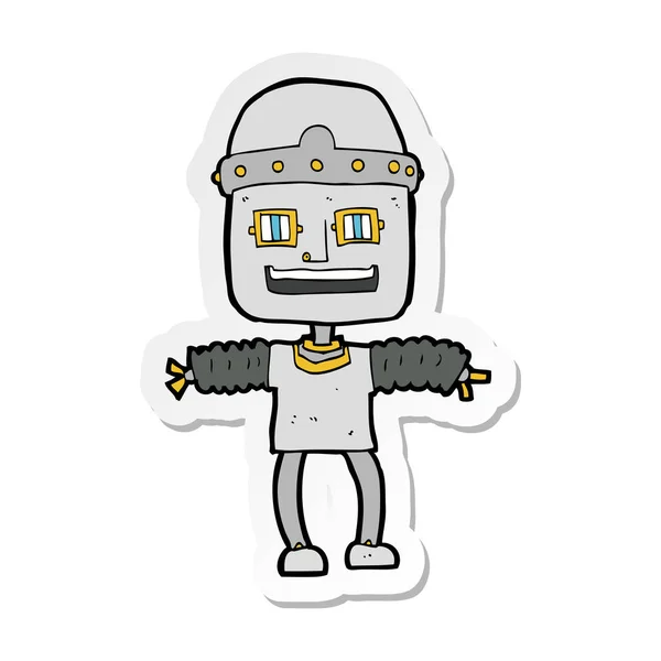 Sticker eines Cartoon-Roboters — Stockvektor