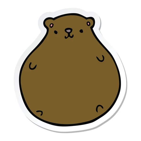 Autocollant d'un ours dessin animé — Image vectorielle