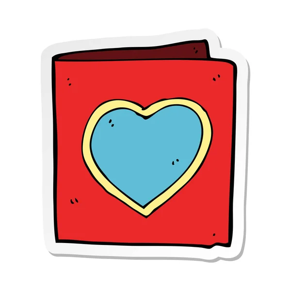 Sticker of a cartoon love heart card — Stock Vector