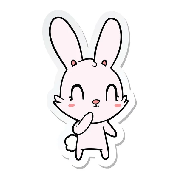 Autocollant d'un lapin dessin animé mignon — Image vectorielle