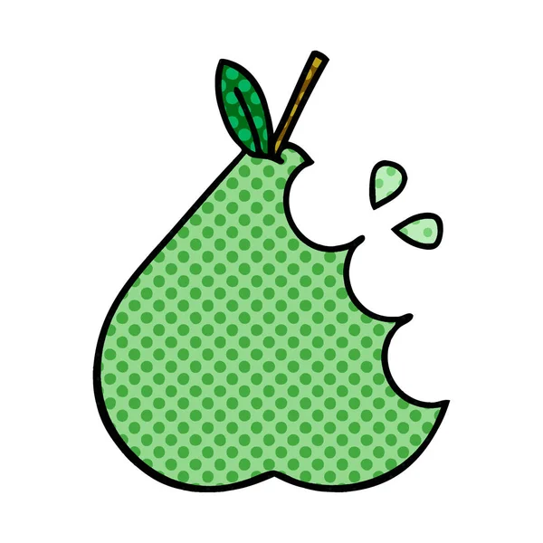 Comic book style cartoon green pear — стоковый вектор