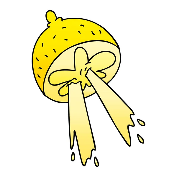 Gradiente peculiar sombreado limão desenhos animados —  Vetores de Stock