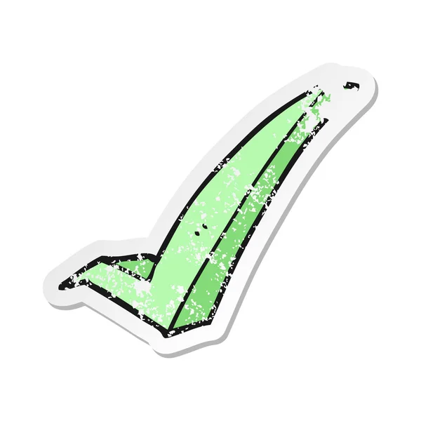 Retro noodlijdende sticker van een cartoon teek symbool — Stockvector