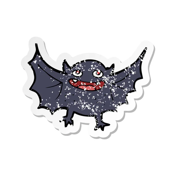 Adesivo Angustiado Retro Morcego Vampiro Desenhos Animados —  Vetores de Stock