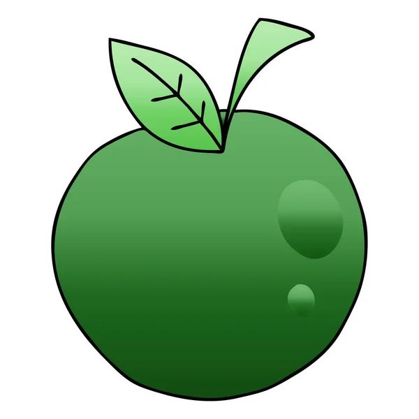 Gradient Grijs Eigenzinnige Cartoon Apple — Stockvector