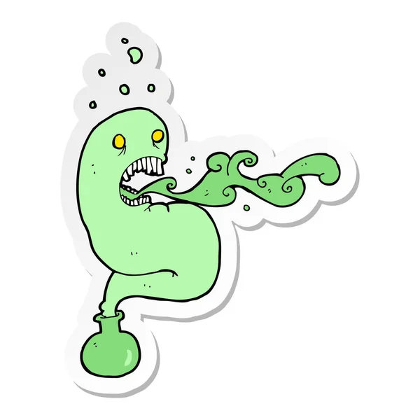 Sticker Cartoon Ghost Bottle — Stock Vector