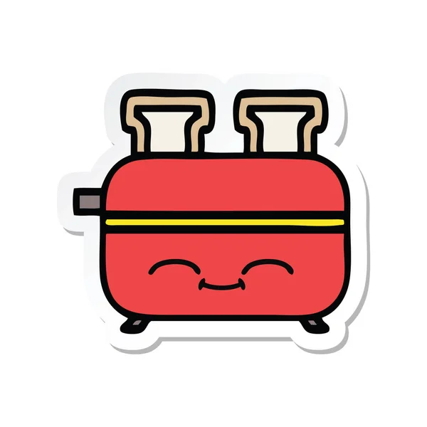 Sticker of a cute cartoon of a toaster — Stock Vector