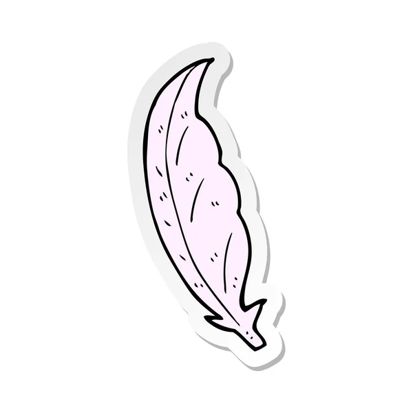 Sticker of a cartoon feather — Stock Vector