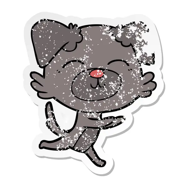 sıkıntılı etiket bir karikatür köpek