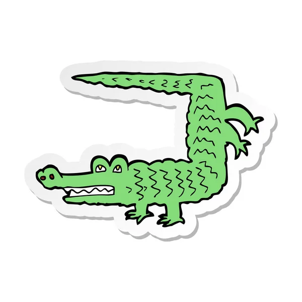 Pegatina de un cocodrilo de dibujos animados — Vector de stock