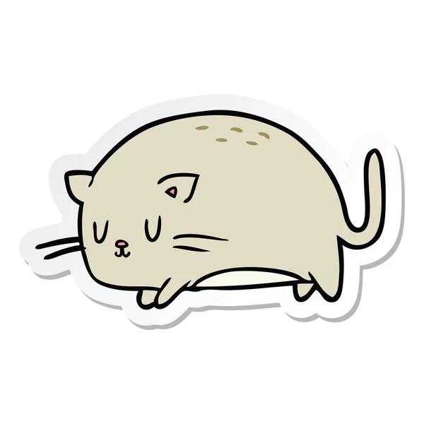 Pegatina Lindo Gato Dibujos Animados — Archivo Imágenes Vectoriales