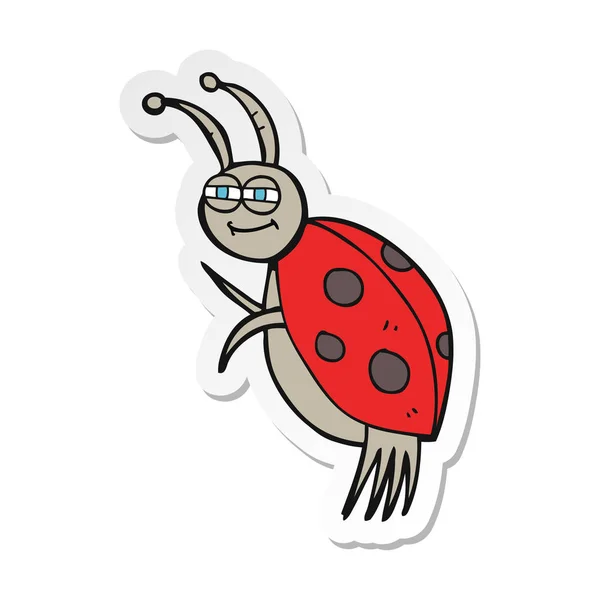 Stiker dari ladybug kartun - Stok Vektor