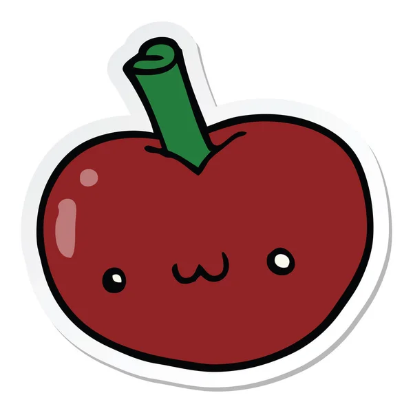 Sticker Van Een Cartoon Appel — Stockvector