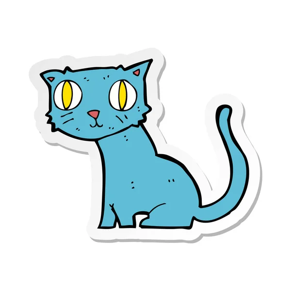 Sticker of a cartoon cat — Stock Vector