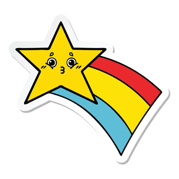 Sticker van een leuke cartoon schieten rainbow star — Stockvector
