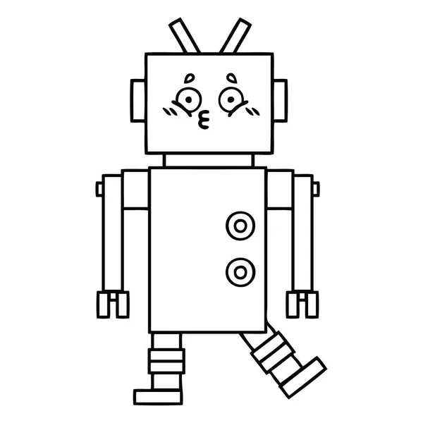 ロボットのライン描画漫画 — ストックベクタ